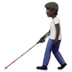 🧑🏿‍🦯 person with white cane: dark skin tone display on Apple